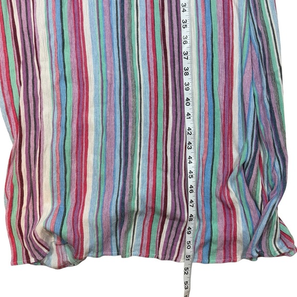 Striped‎ Maxi Hanter Dress Wrap Style Sleeveless Casual Colorful Women's Large - Picture 12 of 13